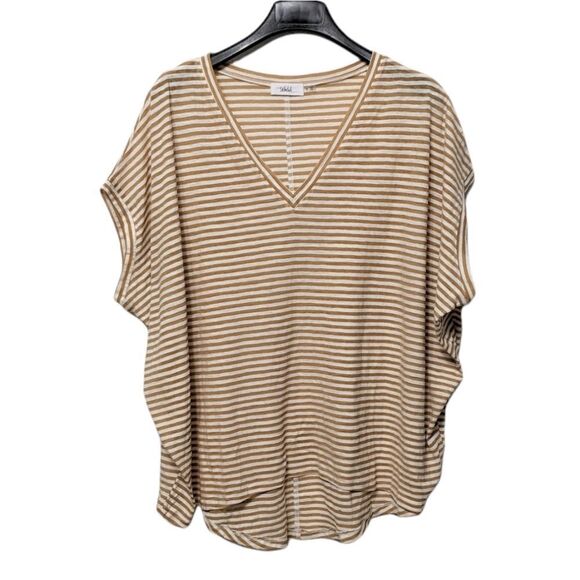 TALULAH Striped Oversized V-Neck Tee M - Picture 2 of 6